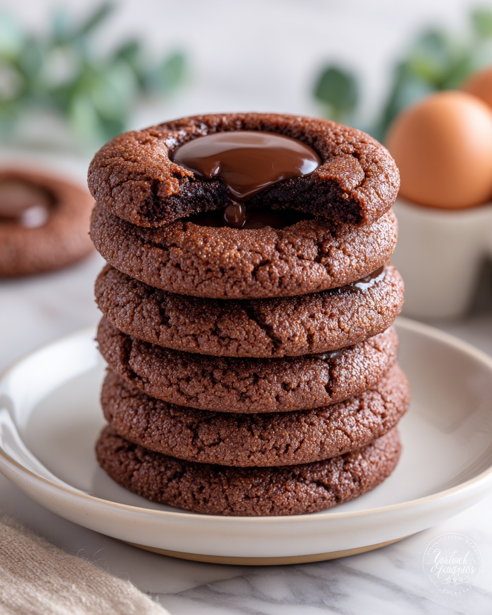 Chocolate Hazelnut Thumbprint Cookies Recipe - Recipe Image
