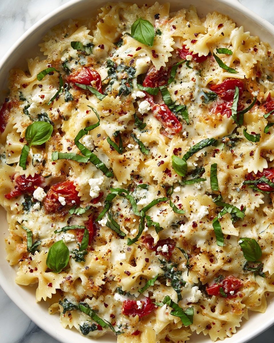Baked Feta Pasta with Cherry Tomatoes, Spinach, and Fresh Herbs Recipe - Recipe Image