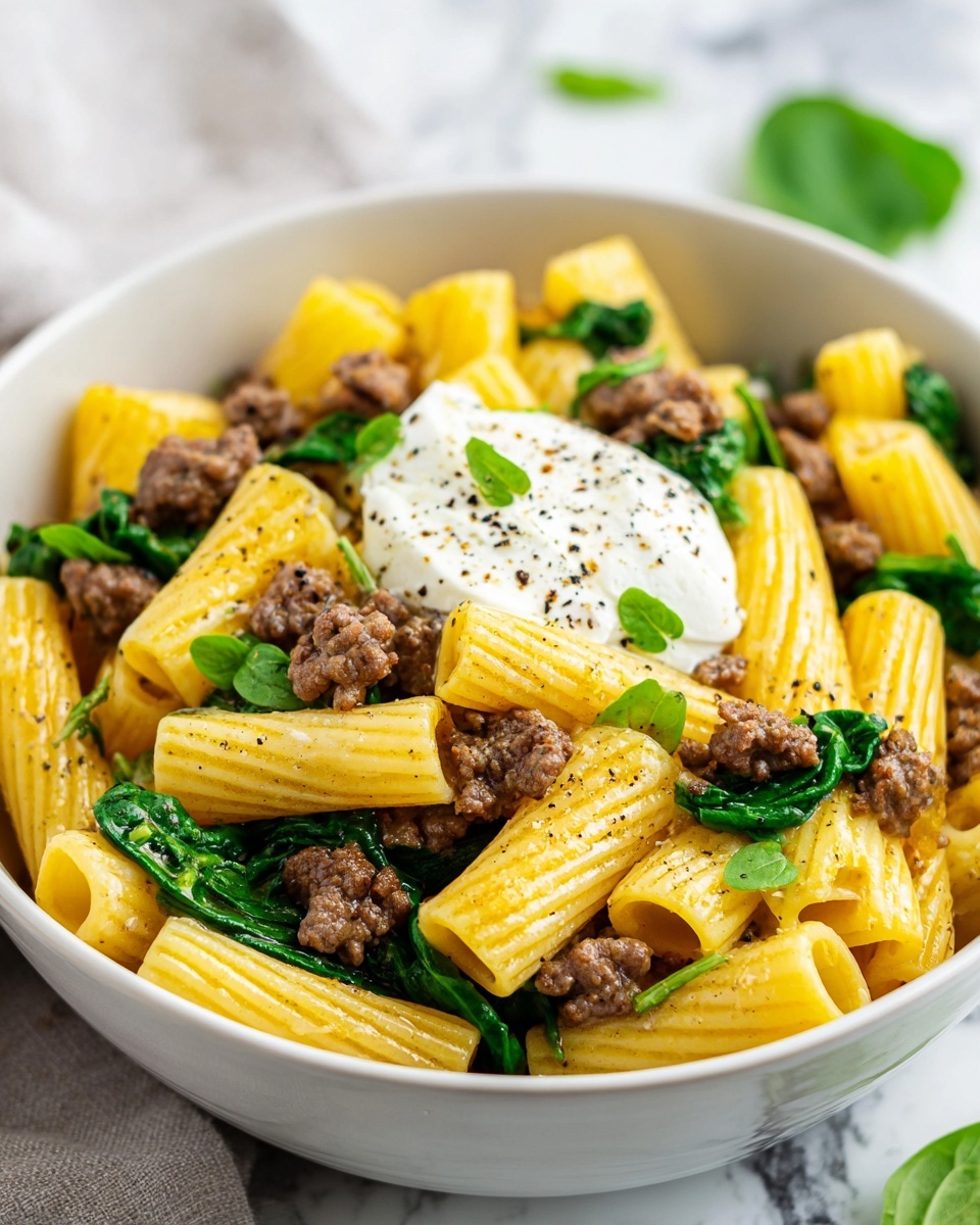One-Pot Lemony Pasta with Sausage, Broccoli Rabe, and Burrata Recipe - Recipe Image