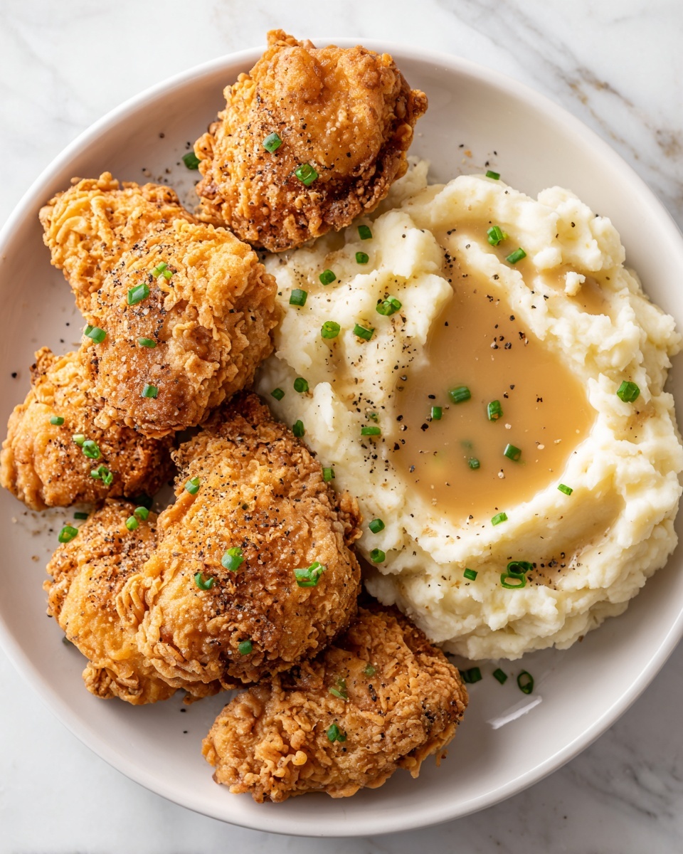 Fried Chicken with Creamy Mashed Potatoes Recipe - Recipe Image