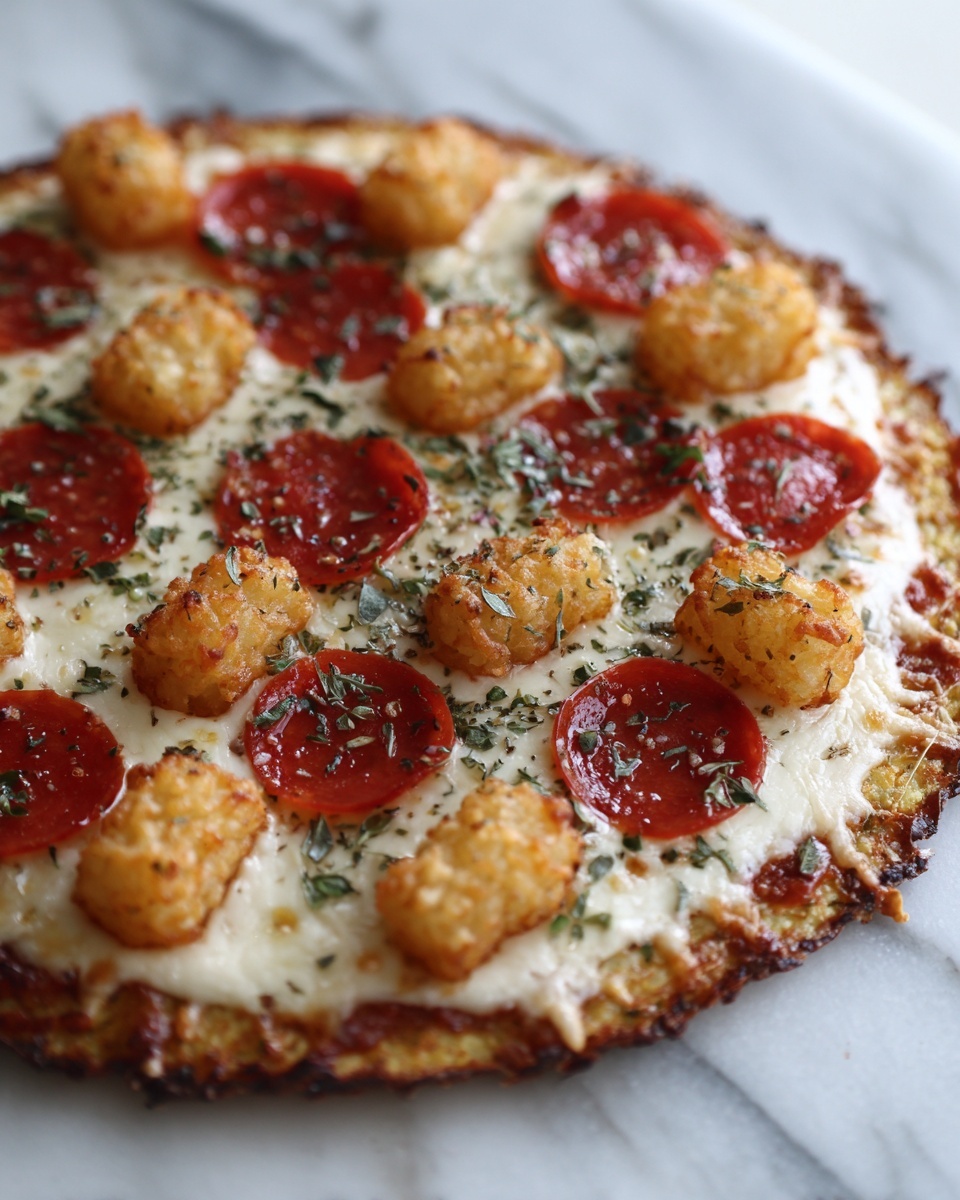 Tater Tot Pizza Casserole Recipe - Recipe Image
