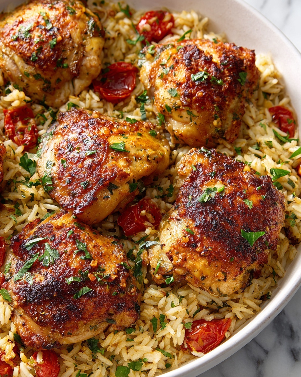One-Pot Italian Tomato Chicken and Rice Recipe - Recipe Image