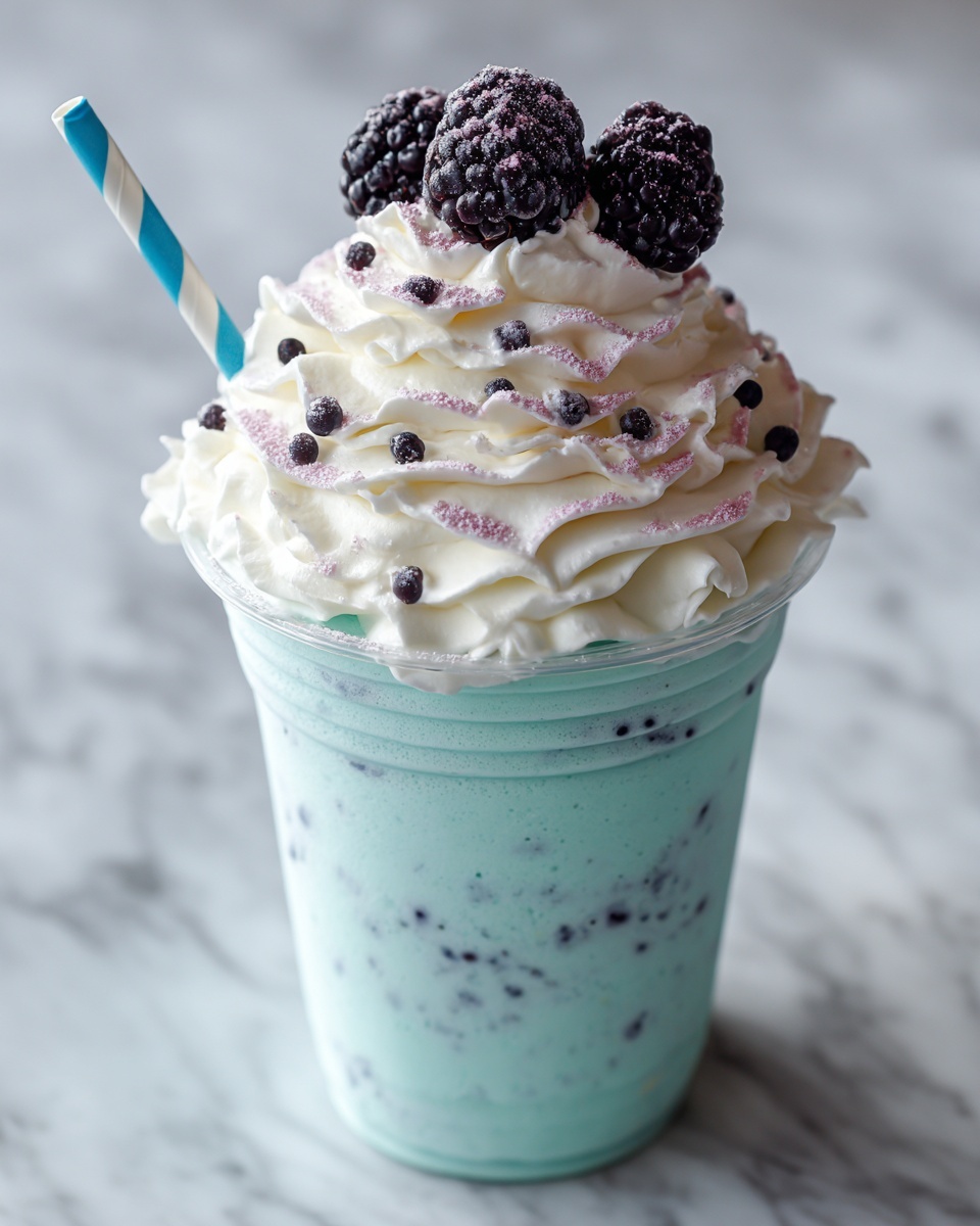 Vanilla Bean Frappuccino with a Blue Raspberry Surprise Recipe - Recipe Image