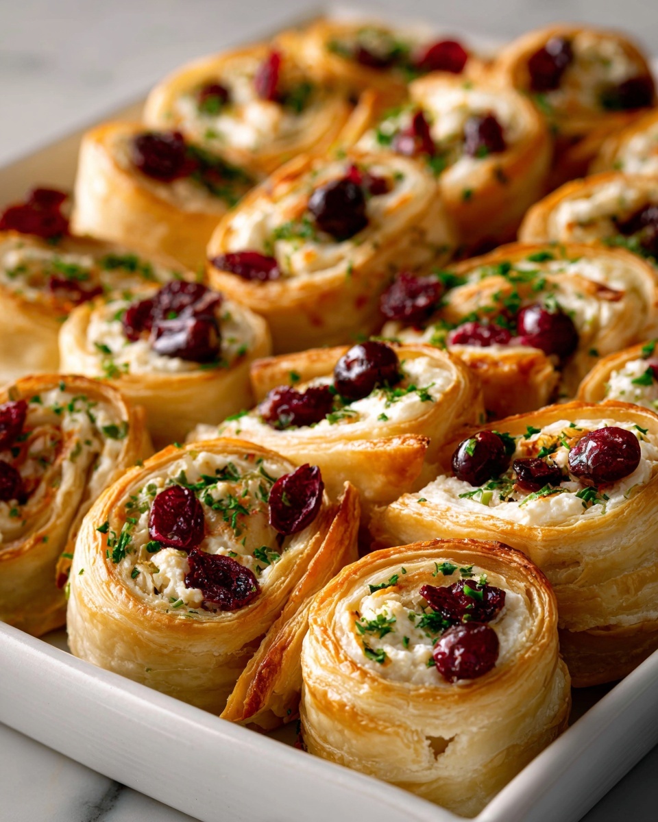Festive Cranberry Feta Pinwheels Recipe - Recipe Image