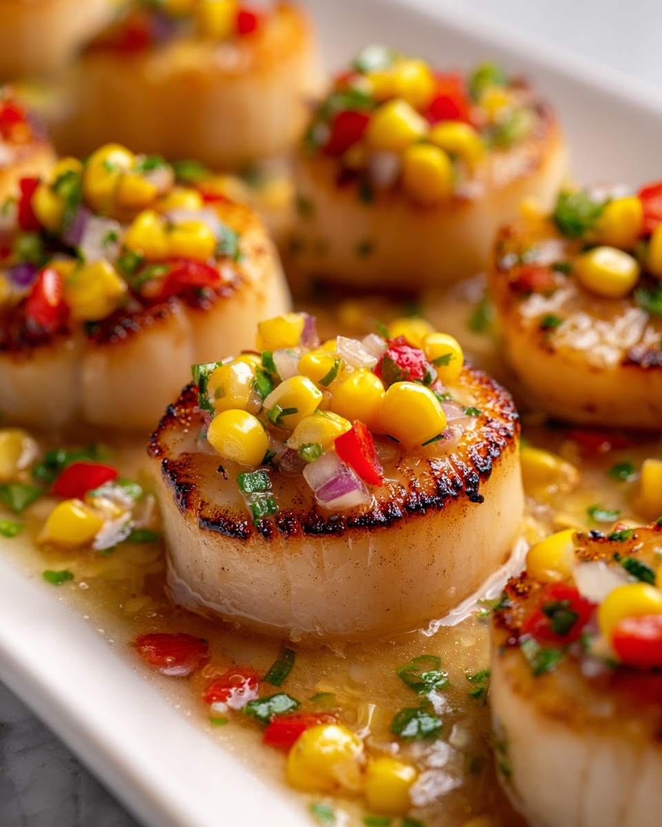 Scallops with Sautéed Corn & Chimichurri Recipe - Recipe Image