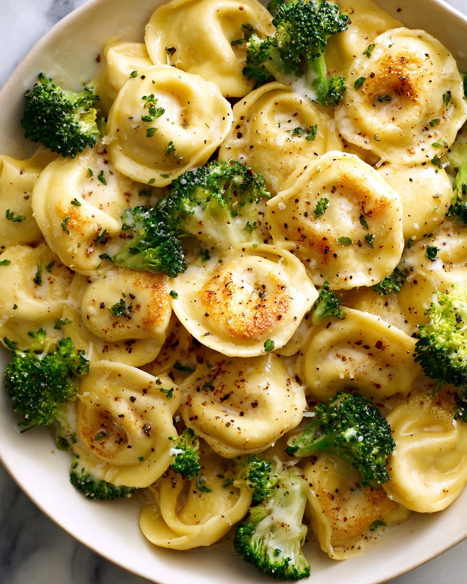 Garlic Parmesan Tortellini Skillet with Tender Chicken & Crisp Broccoli Recipe - Recipe Image