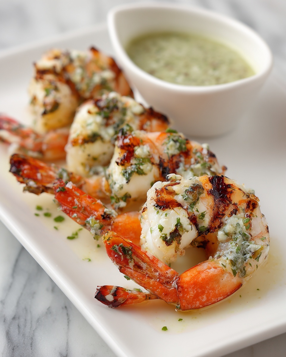 Garlic Confit Butter BBQ Butterflied Prawns Recipe - Recipe Image