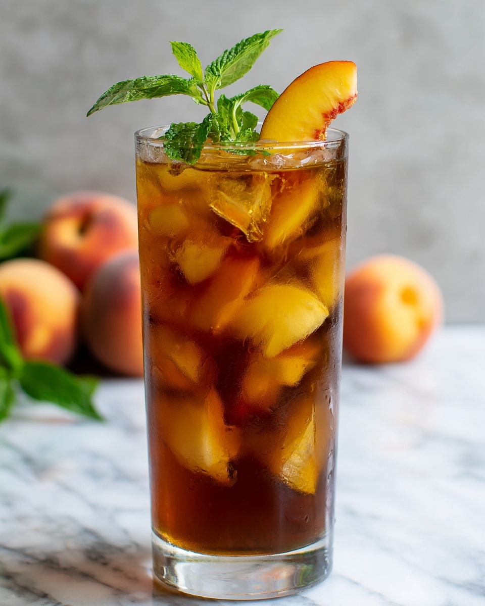 Sweet Peach Iced Tea Recipe - Recipe Image