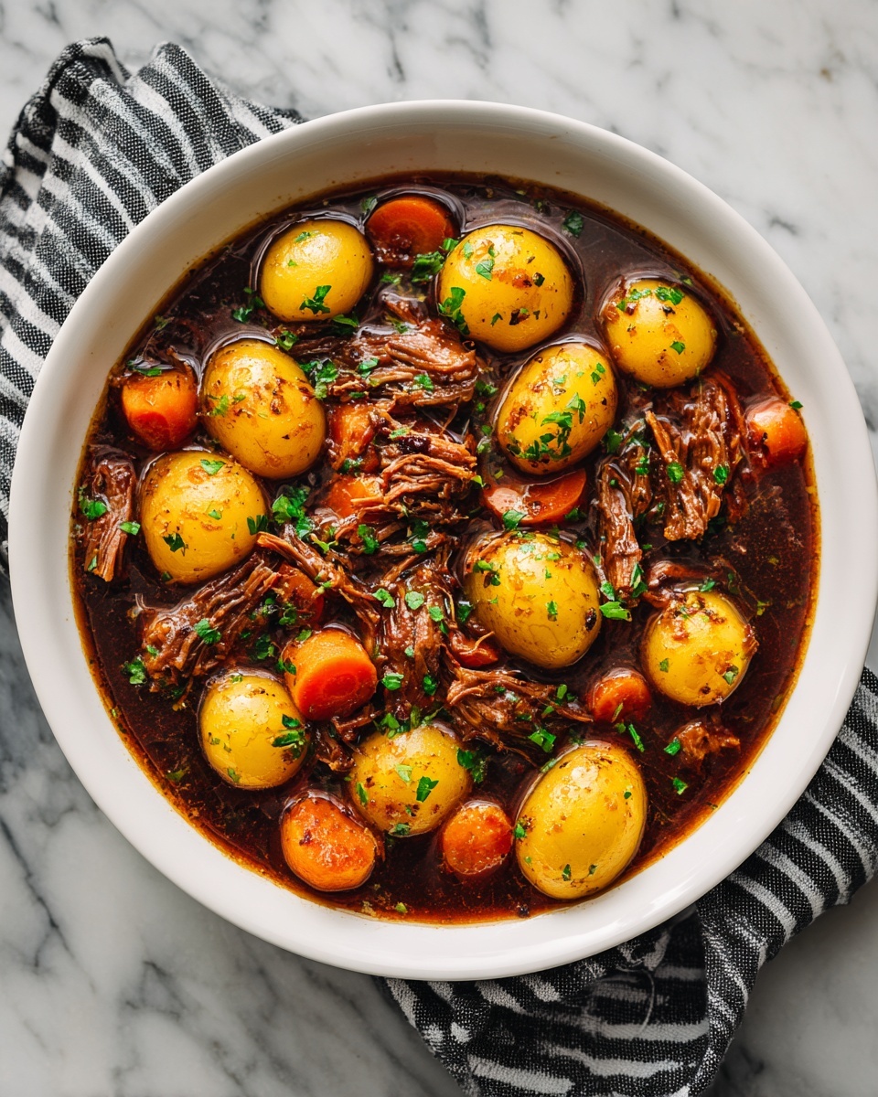 Crock Pot Pot Roast with Vegetables and Aromatic Herbs Recipe - Recipe Image