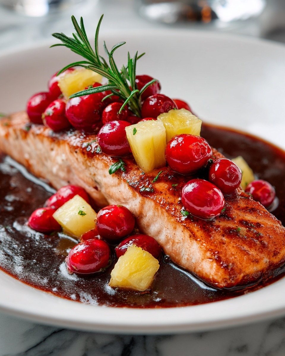 Holiday Glazed Salmon with Cranberry-Pineapple Relish Recipe - Recipe Image