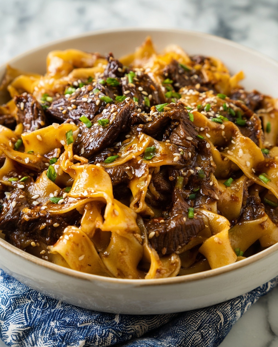 Slow Cooker Korean Beef Noodles Recipe - Recipe Image