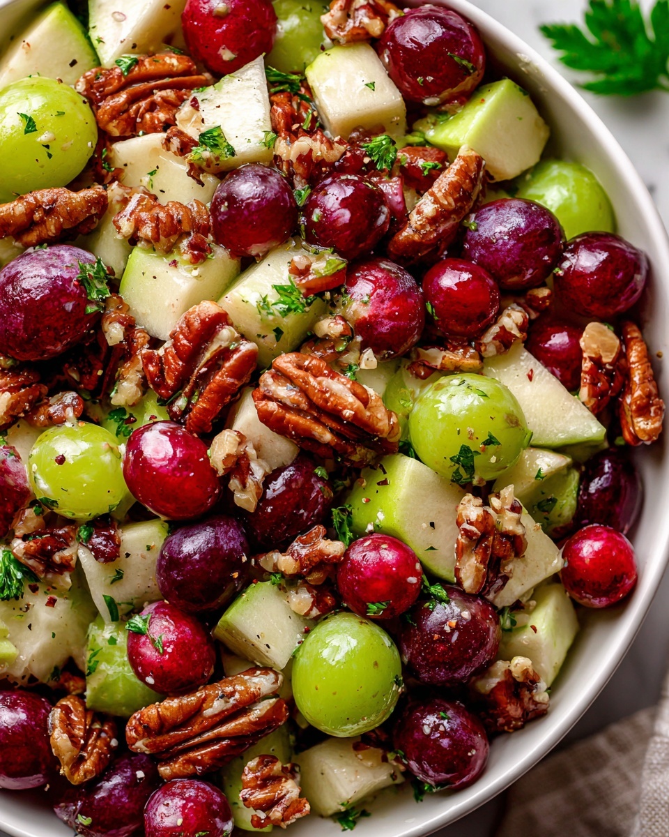 Honeycrisp Apple Salad with Grapes, Celery, Pecans, and Cranberries Recipe - Recipe Image