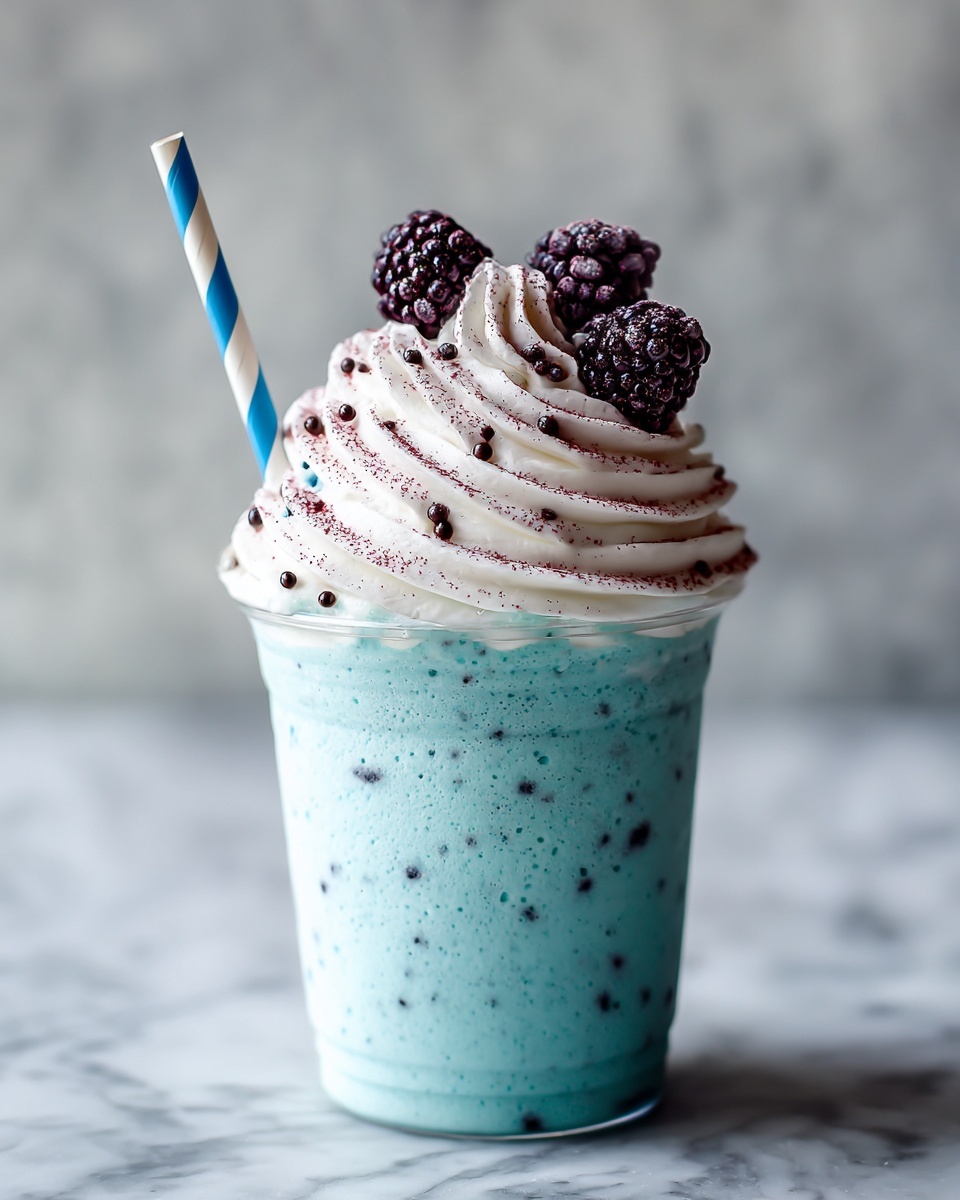 Vanilla Bean Frappuccino with a Blue Raspberry Surprise Recipe - Recipe Image