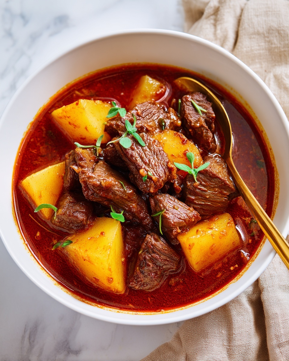 Carne con Papas: Mexican Beef Stew with Potatoes and Tomato Sauce Recipe - Recipe Image