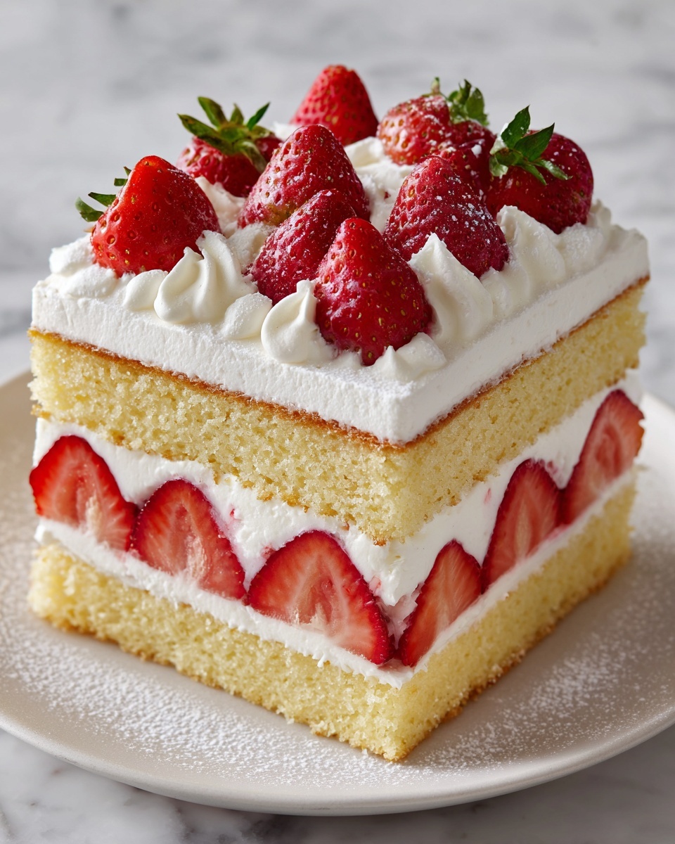 Japanese Strawberry Sponge Cake (Strawberry Shortcake) Recipe - Recipe Image
