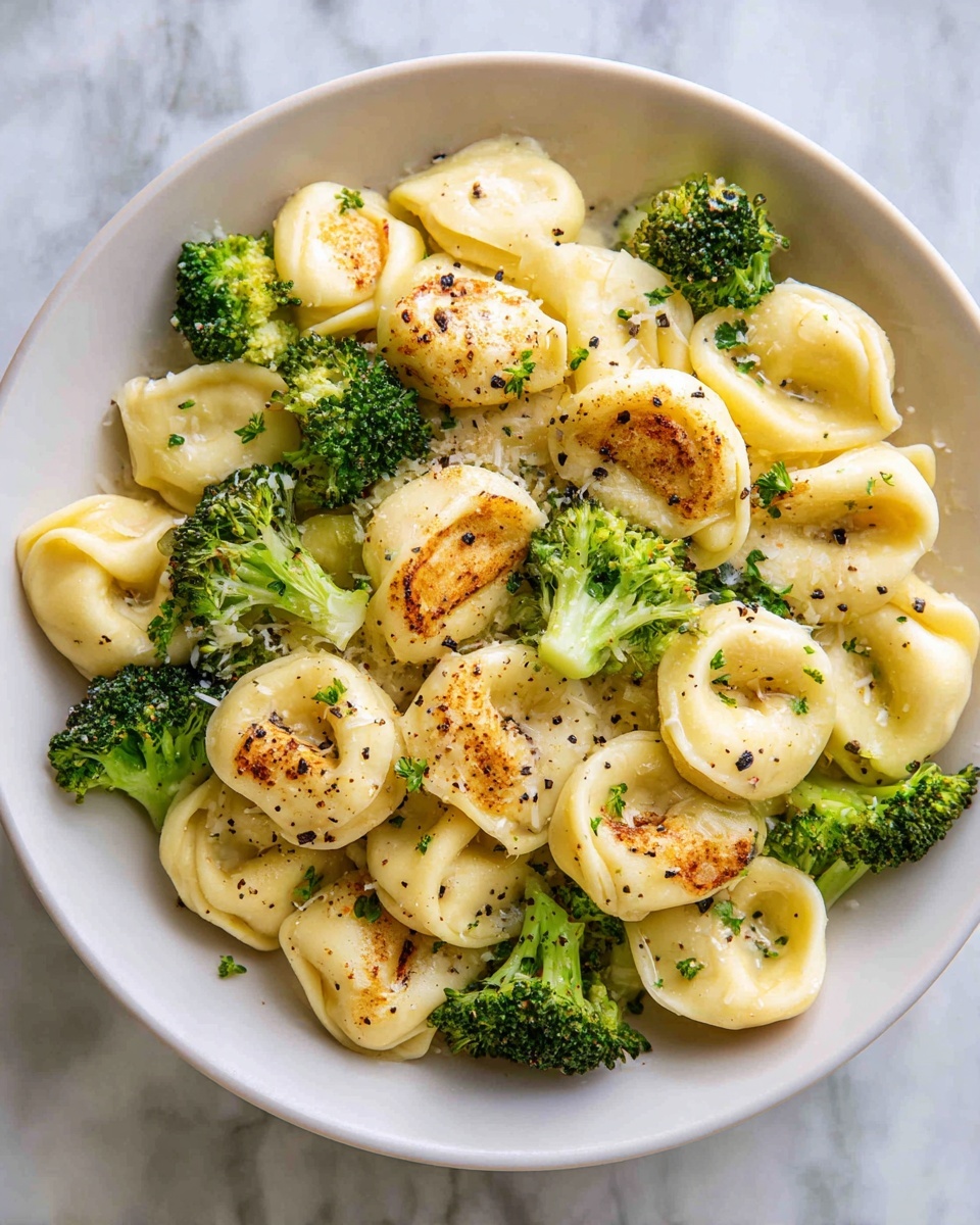 Garlic Parmesan Tortellini Skillet with Tender Chicken & Crisp Broccoli Recipe - Recipe Image