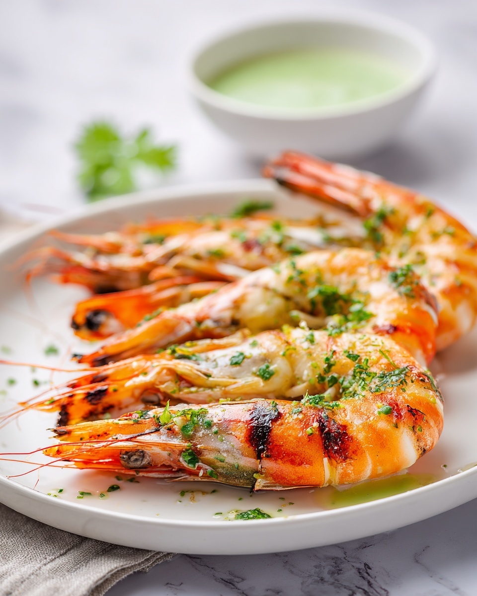 Garlic Confit Butter BBQ Butterflied Prawns Recipe - Recipe Image