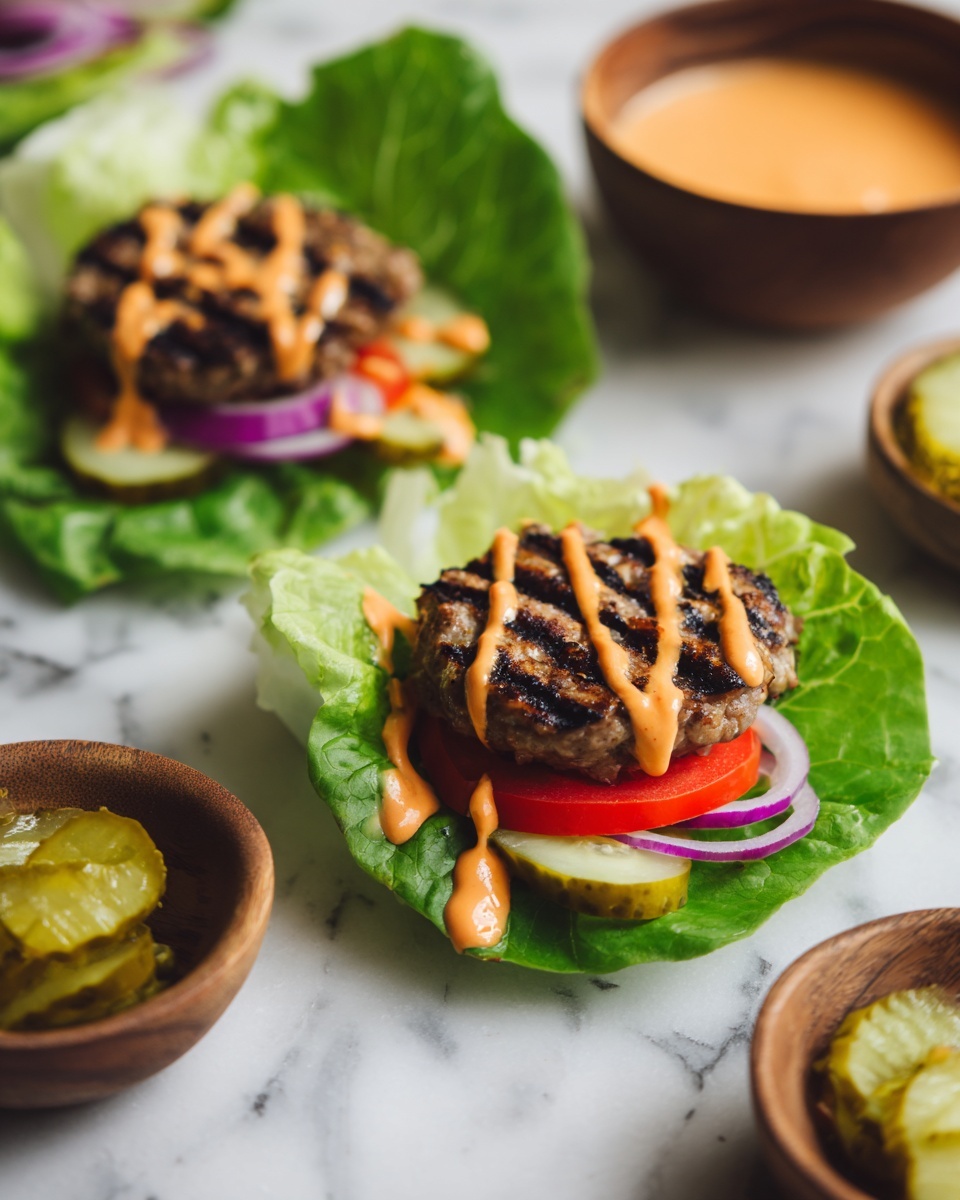 Low Carb Burger Lettuce Wraps Recipe - Recipe Image