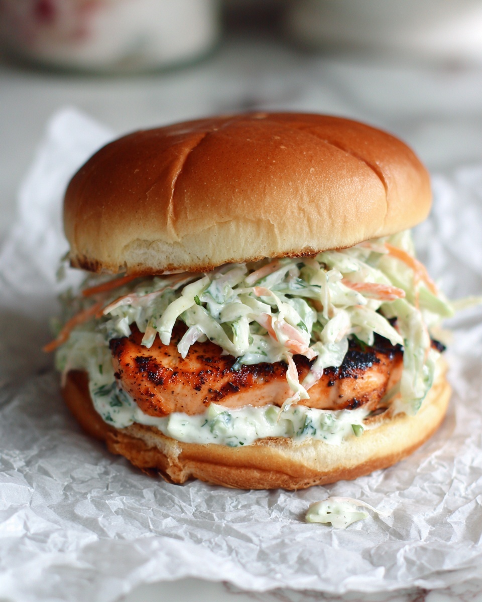 Buffalo Ranch Coleslaw Topped Chicken Sandwich Recipe - Recipe Image