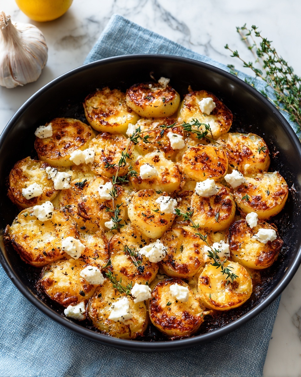 Roasted Potatoes with Baked Feta and Garlic Recipe - Recipe Image