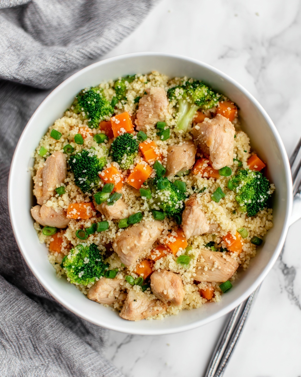 Roasted Butternut Squash, Broccoli, and Cheddar Chicken Couscous Recipe - Recipe Image