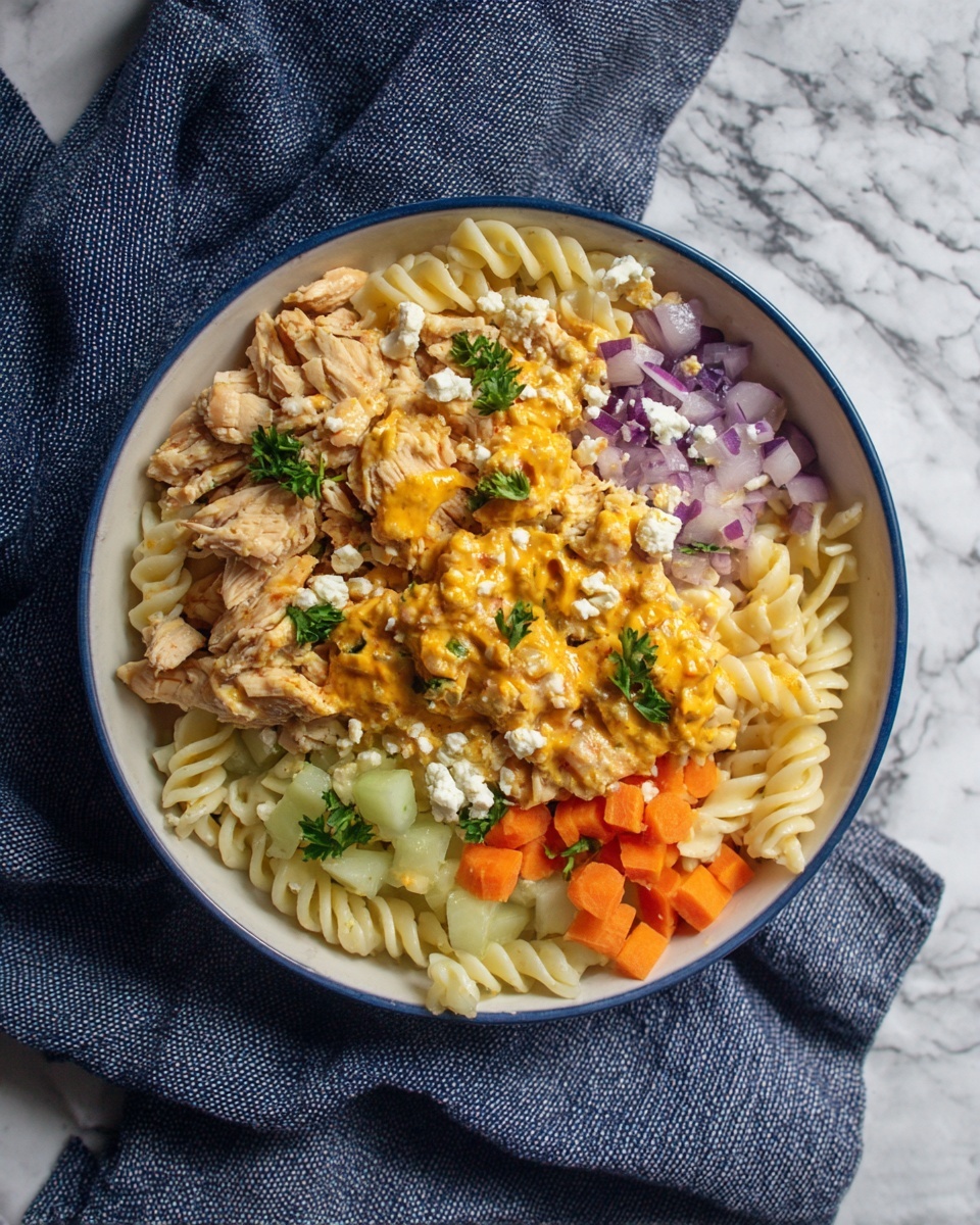Buffalo Chicken Pasta Salad Recipe - Recipe Image
