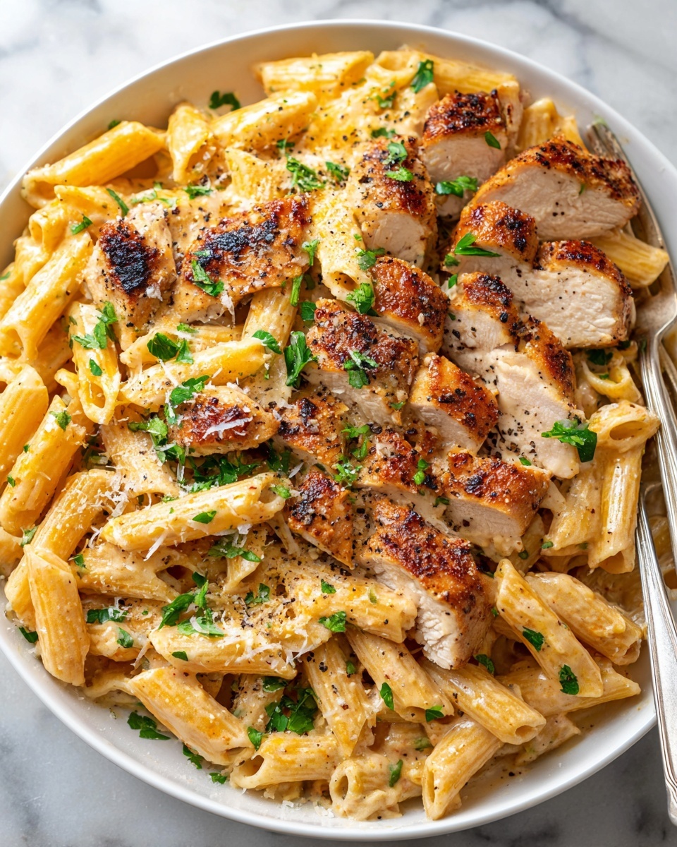 Creamy Garlic Chicken Pasta Recipe - Recipe Image
