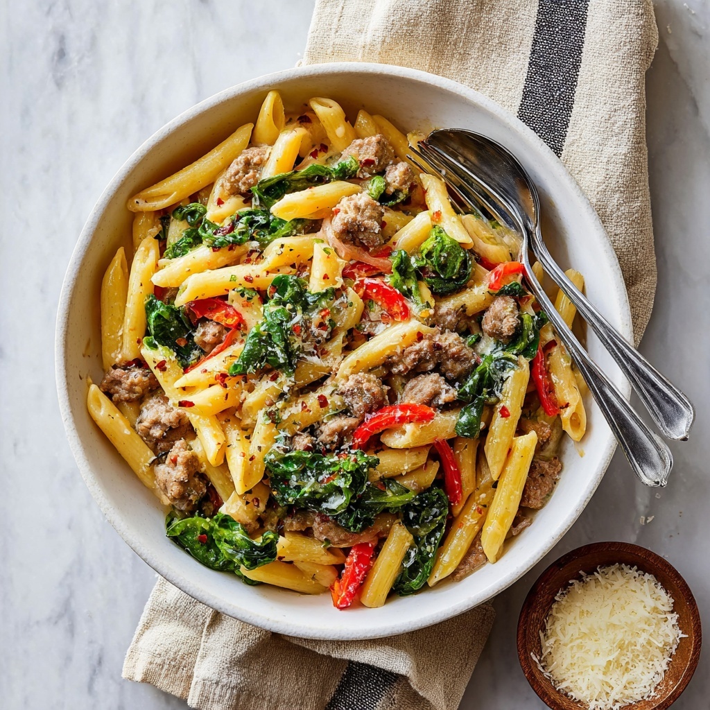 Escarole Pasta with Sausage and Peppers Recipe - Recipe Image