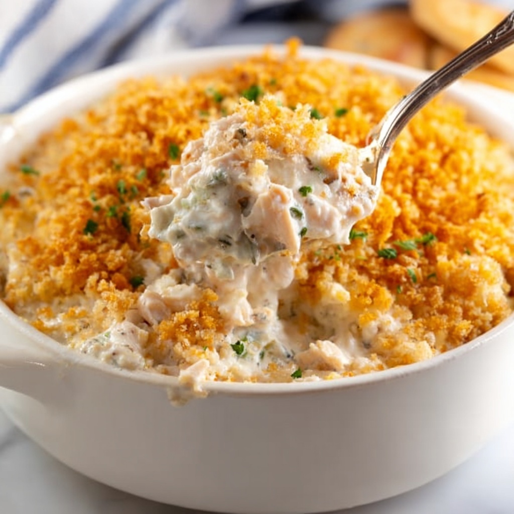 Creamy Chicken Rice Casserole with Ritz Cracker Topping Recipe - Recipe Image