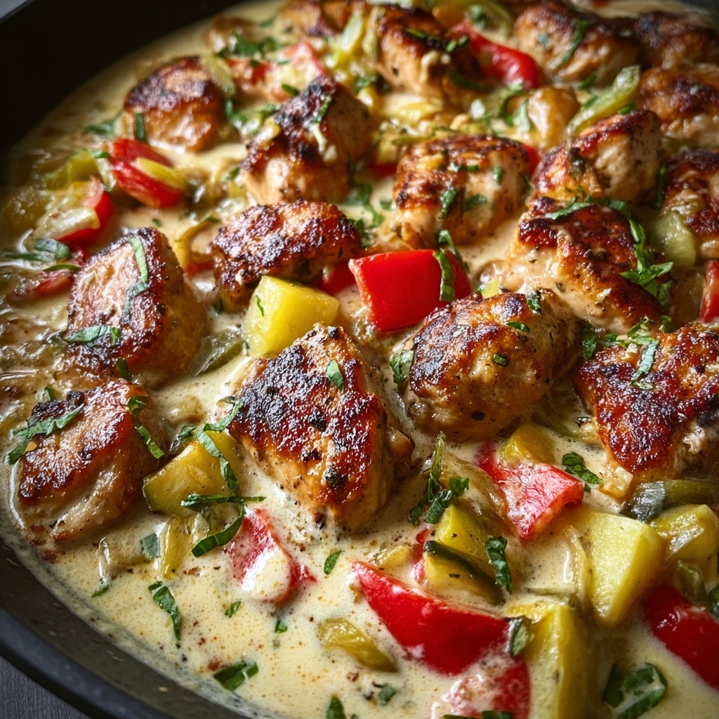 Creamy Banana Pepper Chicken Skillet Recipe - Recipe Image
