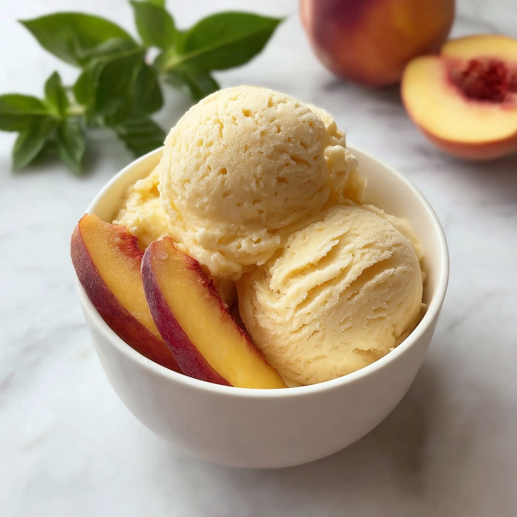 Dairy-Free Homemade Peach Frozen Yogurt Recipe - Recipe Image