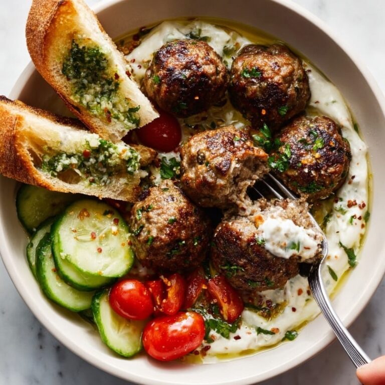Sheet Pan Meatballs with Tomato Salad and Green Sauce Recipe