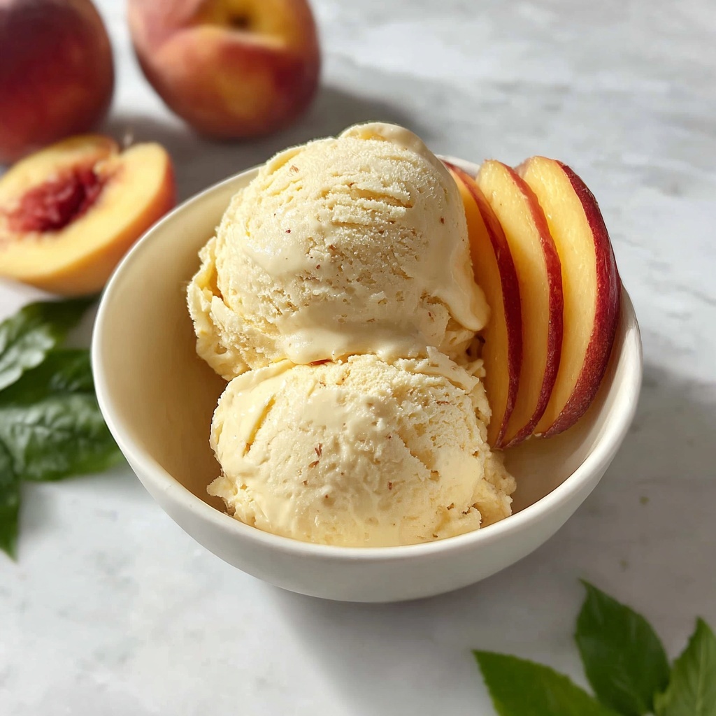 Dairy-Free Homemade Peach Frozen Yogurt Recipe - Recipe Image
