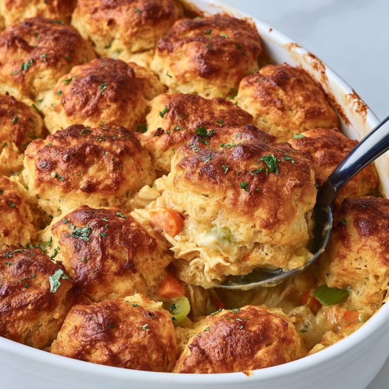 Buffalo Chicken Pot Pie with Cheddar Biscuit Topping Recipe