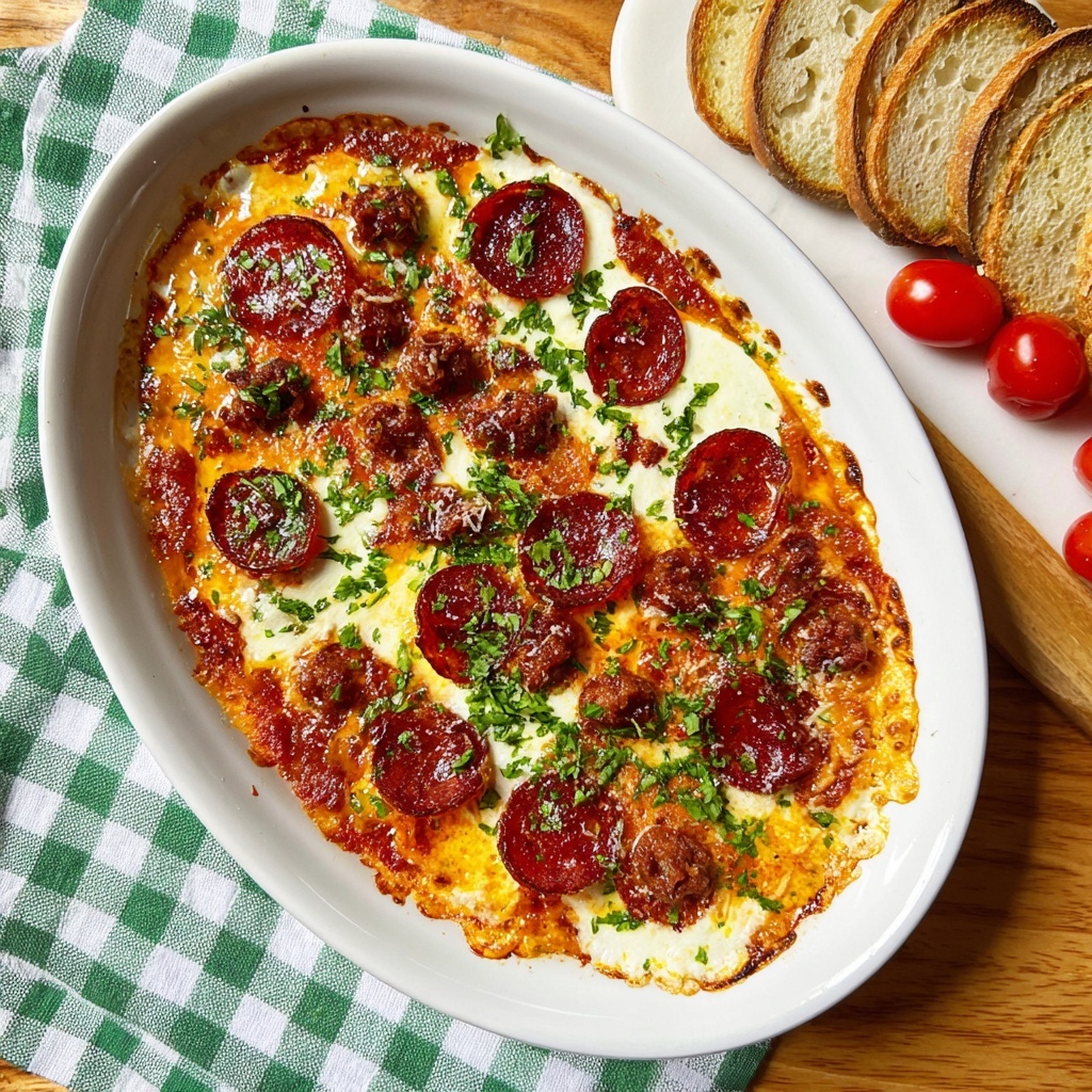 Hot Honey Pepperoni and Sausage Pizza Dip Recipe - Recipe Image