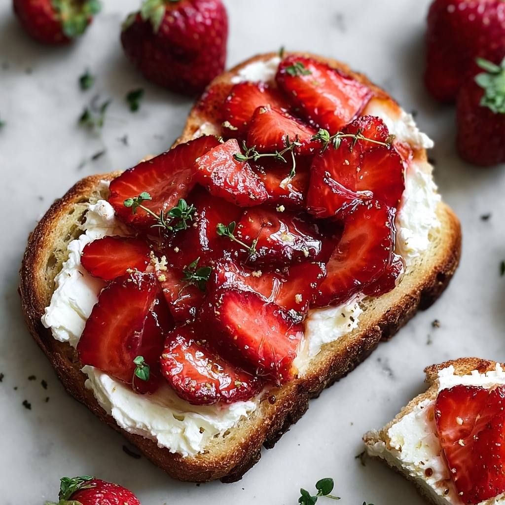 Roasted Strawberry Whipped Ricotta Toast Recipe - Recipe Image