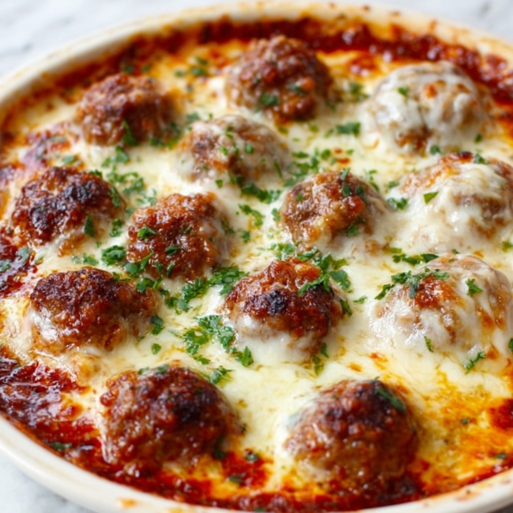 Meatball Casserole with Mashed Potatoes and Mozzarella Recipe - Recipe Image