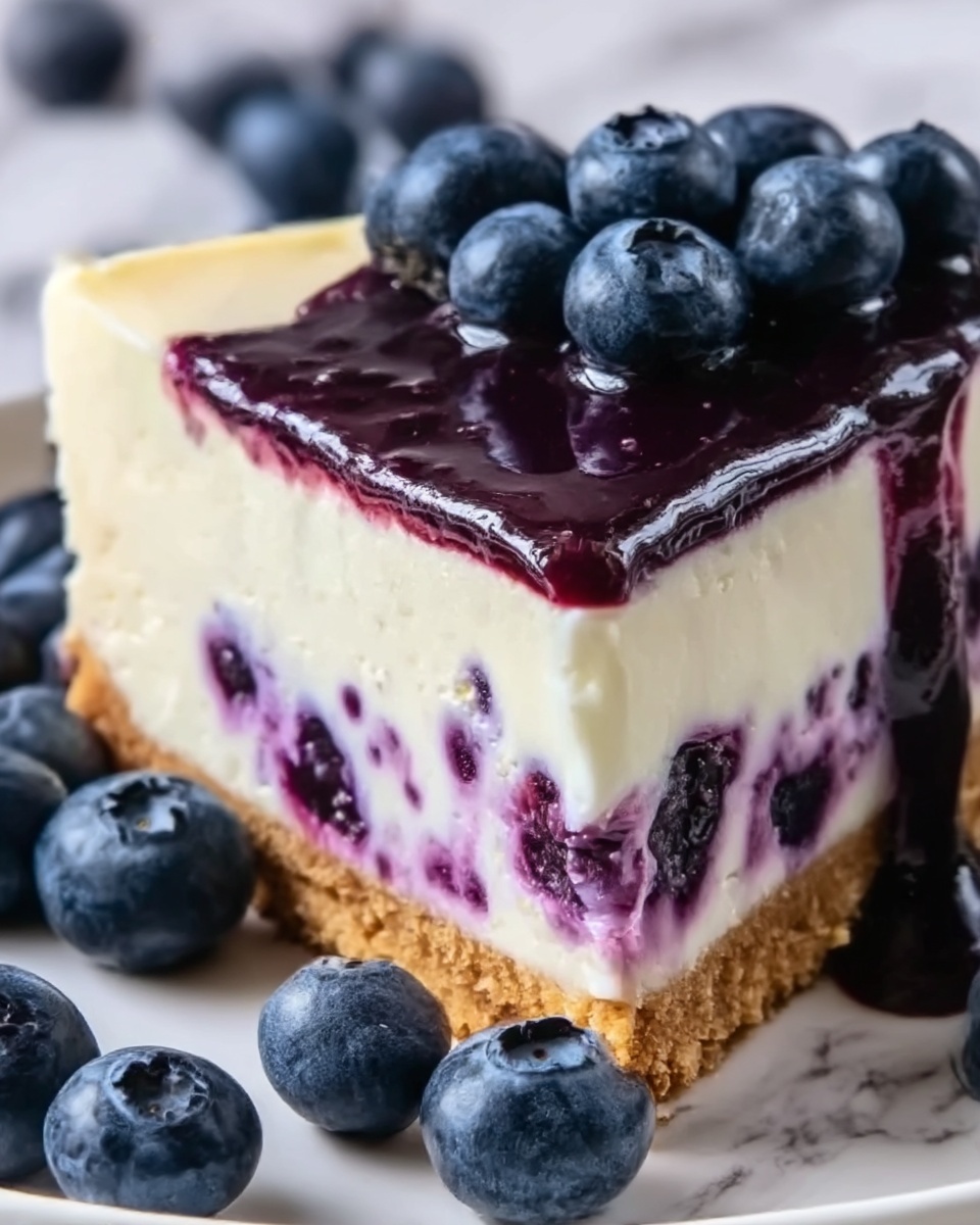 Blueberry Swirl Cheesecake with Silky Topping Recipe - Recipe Image