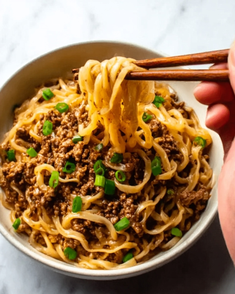 Mongolian Ground Beef Noodles Recipe - Recipe Image