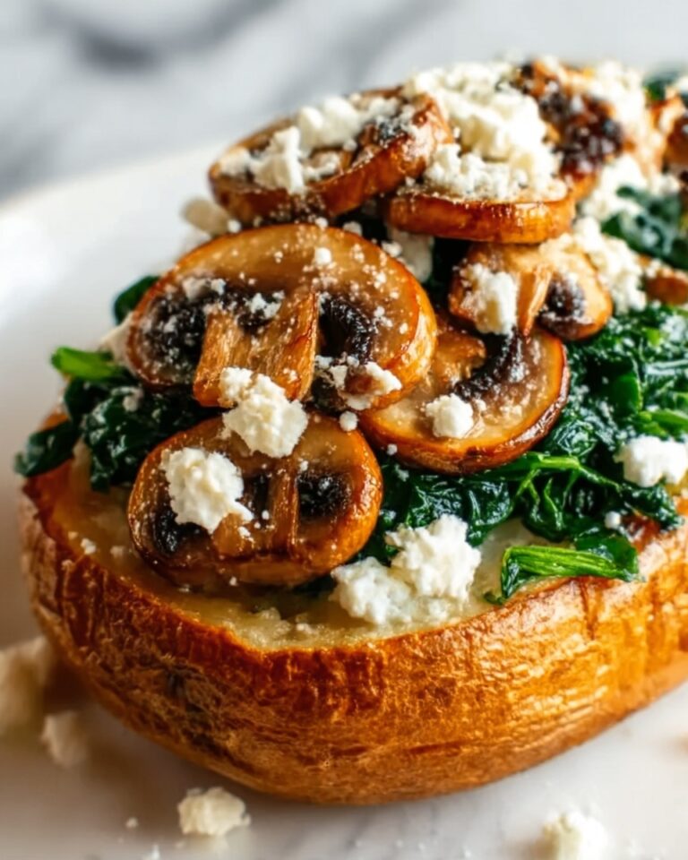 Stuffed Sweet Potatoes with Spinach, Mushroom, and Feta Recipe