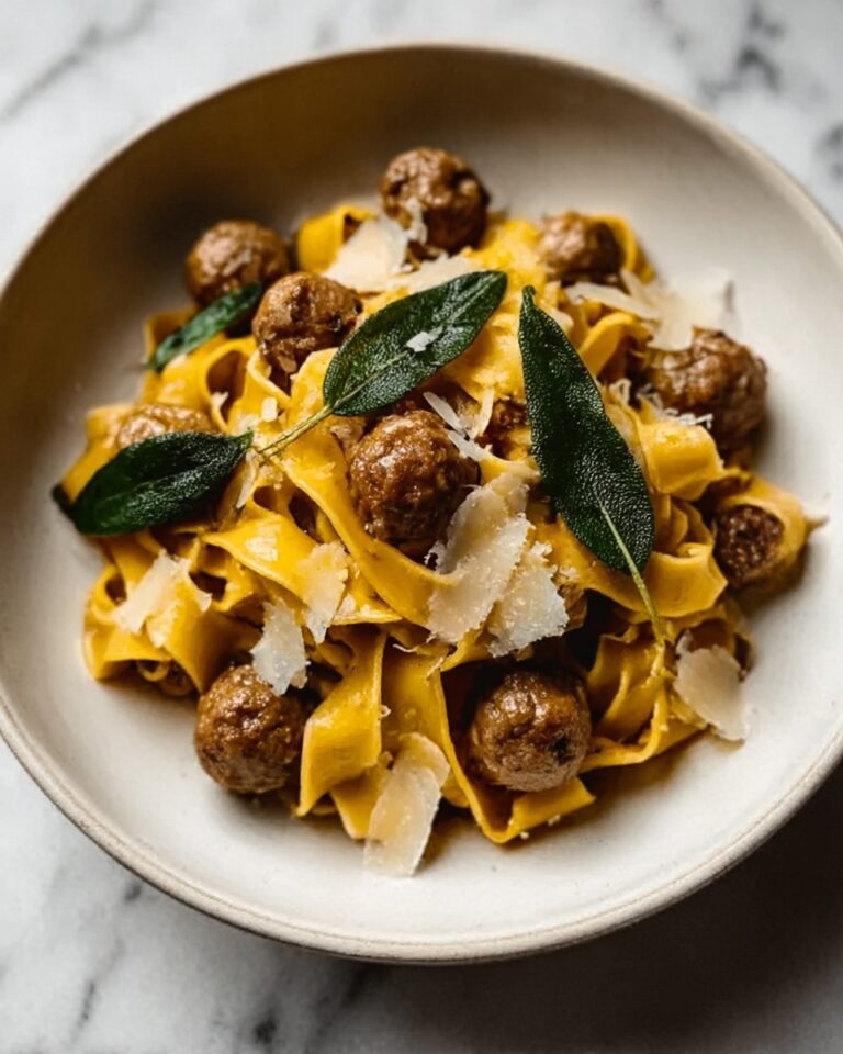 Winter Pasta with Mushrooms, Sausage Meatballs, Walnuts & Crispy Sage Recipe