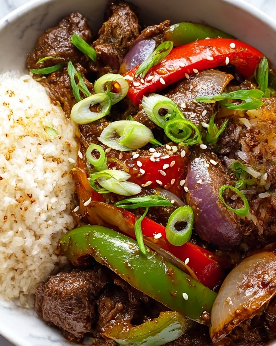 Sizzling Chinese Pepper Steak with Onions Recipe - Recipe Image