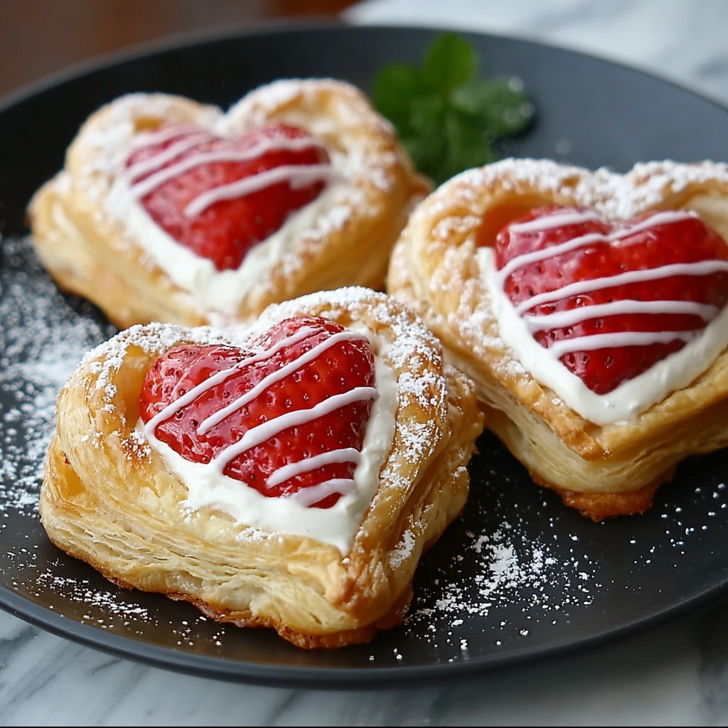 Strawberry Puff Pastry Hearts Recipe - Recipe Image
