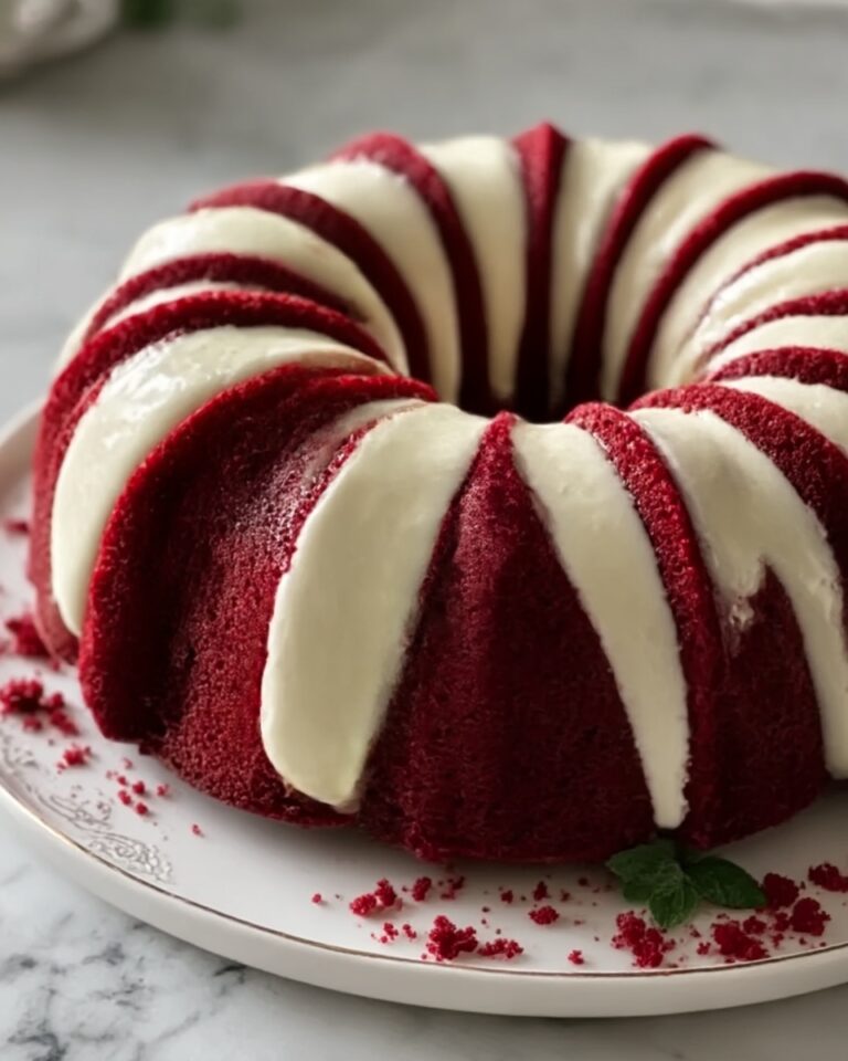 Layered Red Velvet Cheesecake Bundt Cake Recipe