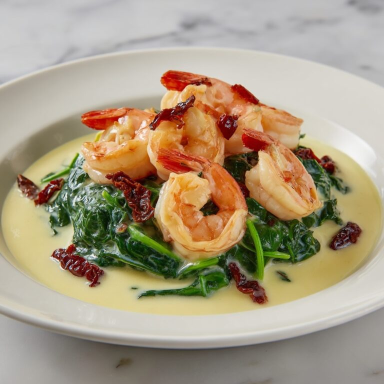Tuscan Shrimp with Spinach, Artichokes, and Sun-Dried Tomatoes Recipe
