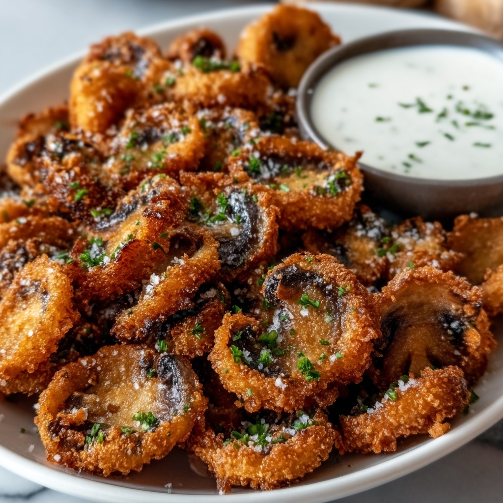 Crispy Fried Mushrooms with Cool Ranch Dip Recipe - Recipe Image