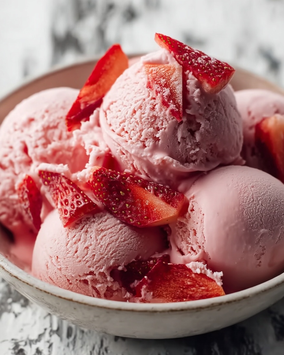 Creamy Strawberry Ice Cream with Fresh Chunks Recipe - Recipe Image