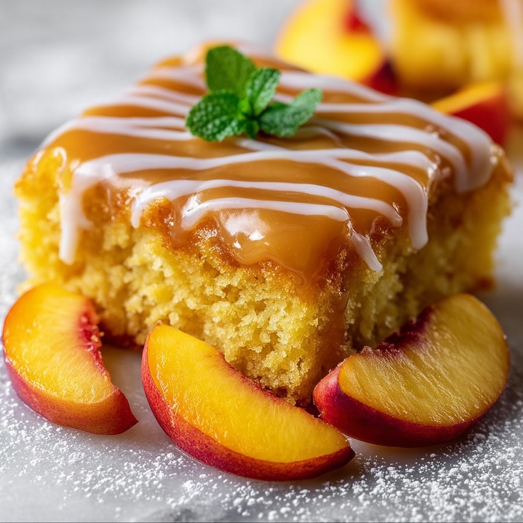 Brown Sugar Peach Cake Recipe - Recipe Image
