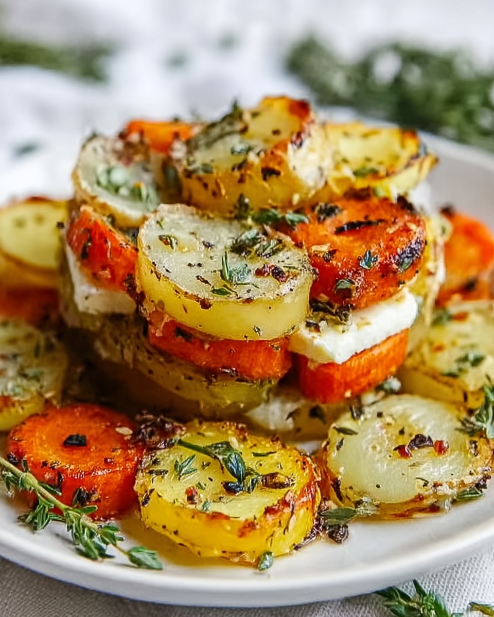 Garlic Herb Roasted Potatoes, Carrots, and Zucchini Recipe - Recipe Image