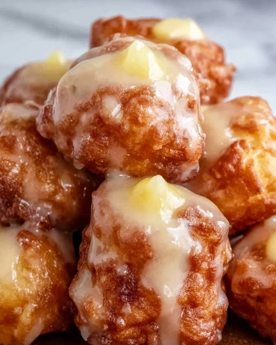 Soft Cinnamon Apple Fritters with Vanilla Glaze Recipe - Recipe Image